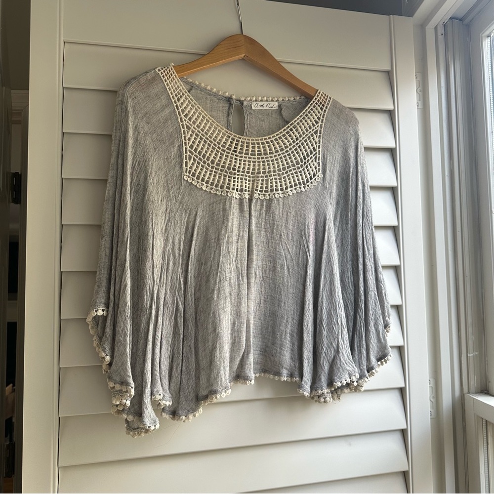 Grey Flowy Top